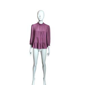 Monteau Purple 3/4 Sleeve Blouse